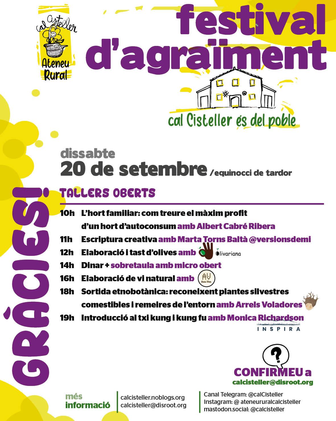 [20 set] Arrenca el Festival d’Agraïment