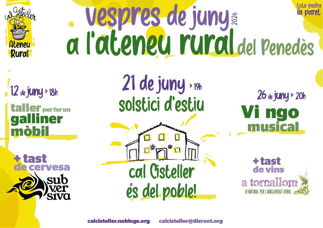 Vespres de juny 2026 a l’Ateneu Rural